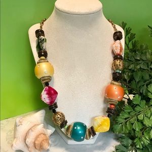 Large bead statement necklace